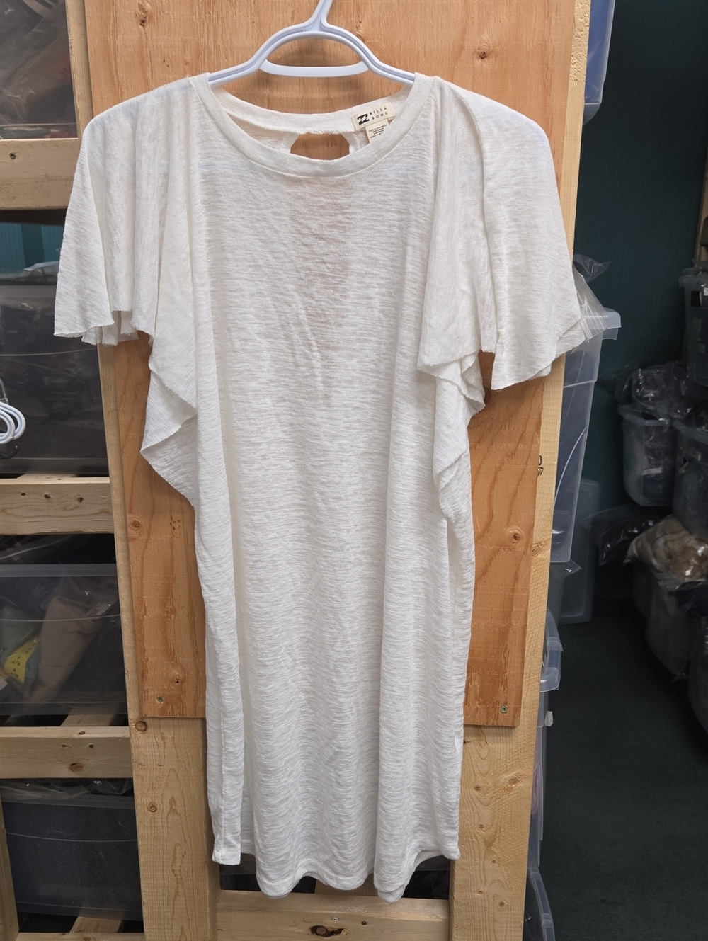 Billabong Size M White Mini Knit Swimsuit Coverup Dress